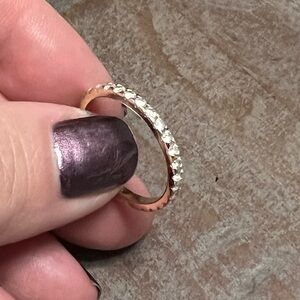 Moissanite Eternity Band size 8 3/4  2.3 cttw yellow gold over sterling silver